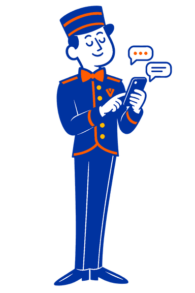 The VoiceValet valet replying to the customer's text
