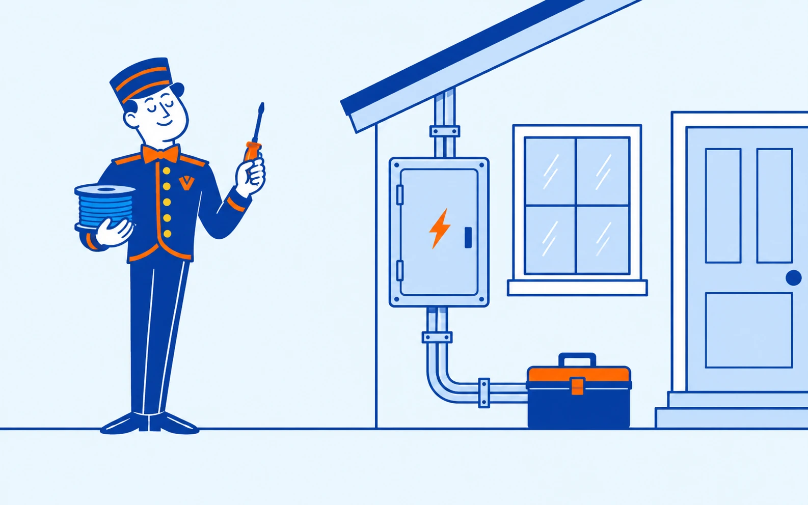 The valet at an electrical panel