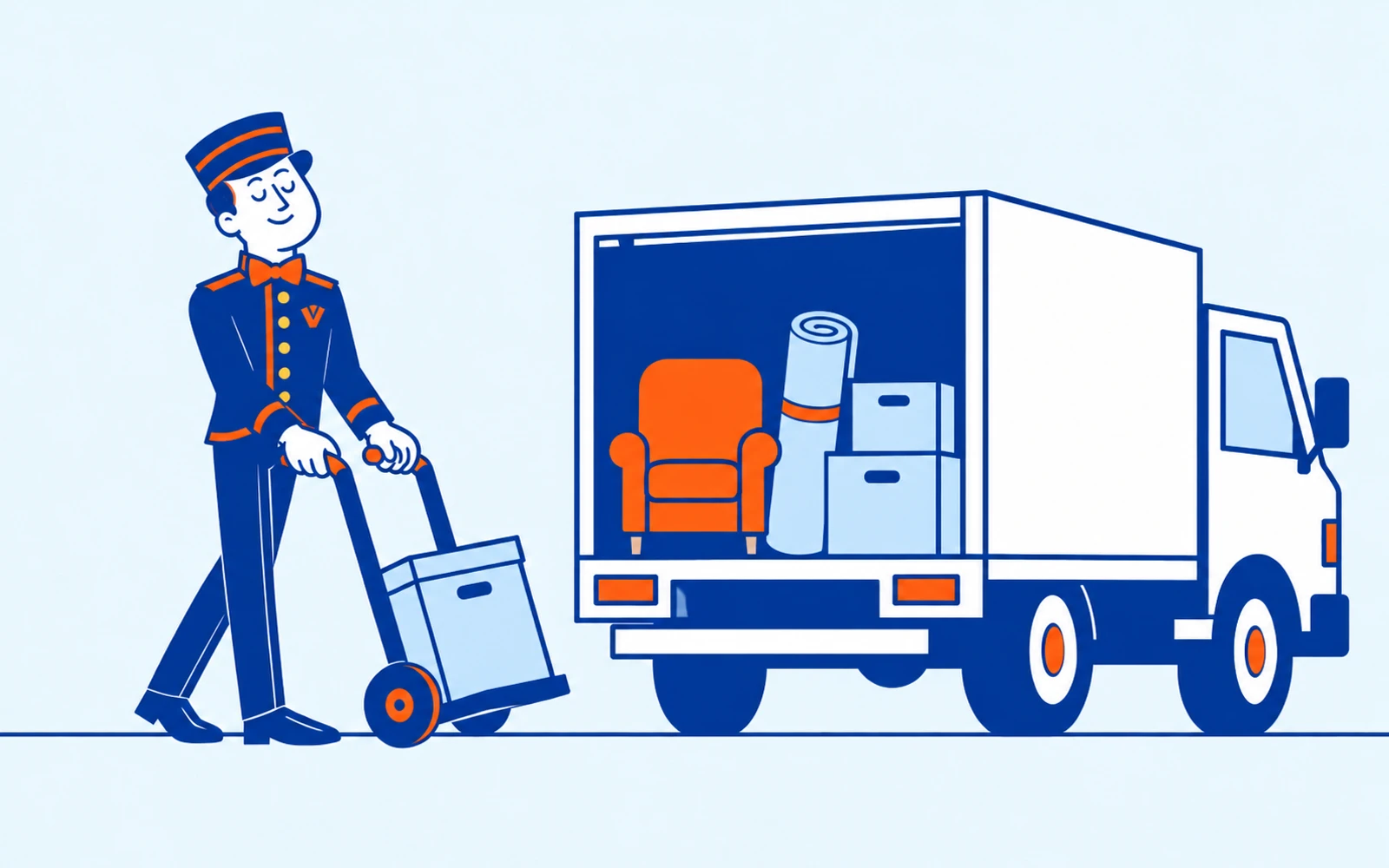 The valet loading a junk removal truck
