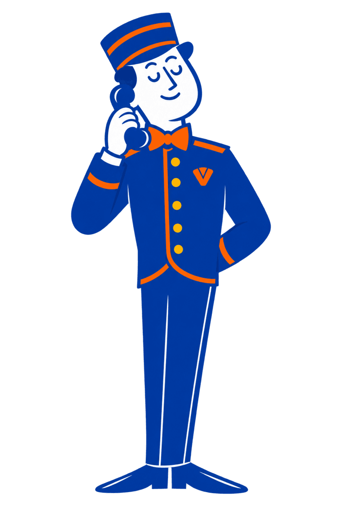 The VoiceValet valet answering a phone call